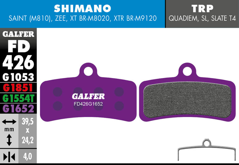 GALFER BRAKE PADS - SHIMANO XTR (9120) - SAINT & ZEE