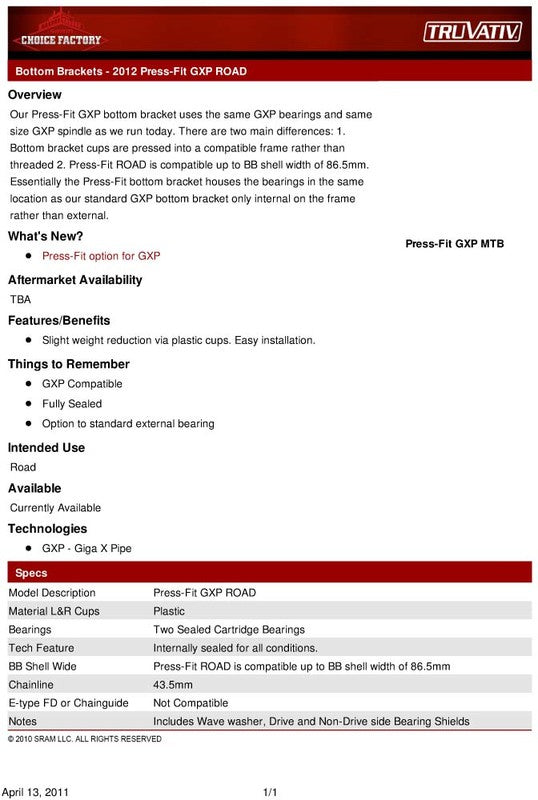 BB PRESSFIT BB86 ROAD