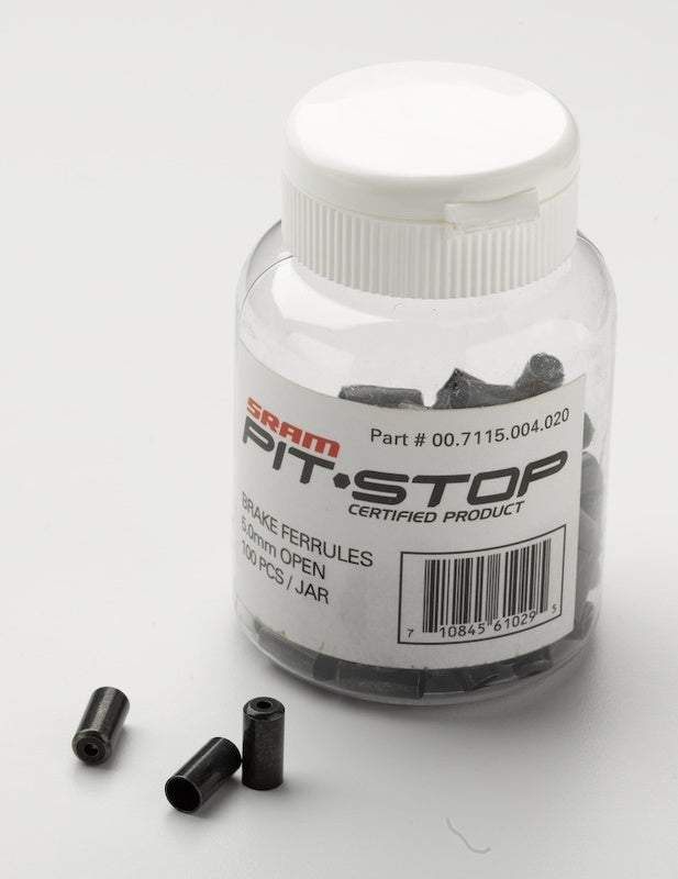 BRAKE FERRULES 5.0MM BLACK 100